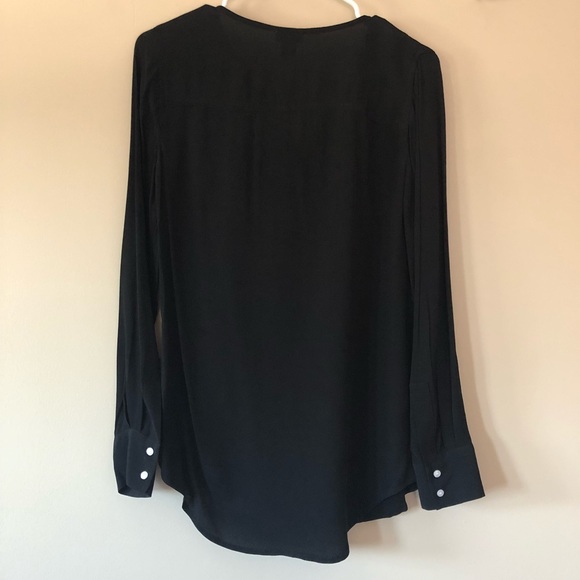 J. Crew Factory Covered-Button Crepe Henley Tunic - Picture 4 of 4
